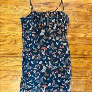Forever 21 Black Mushroom Print Dress Cottage Core